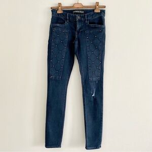 Express Denim Studded Distressed Leggings Size 4